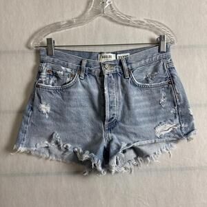 AGOLDE Women's Size 26 Blue Distressed Parker Vintage Cut Off Shorts
